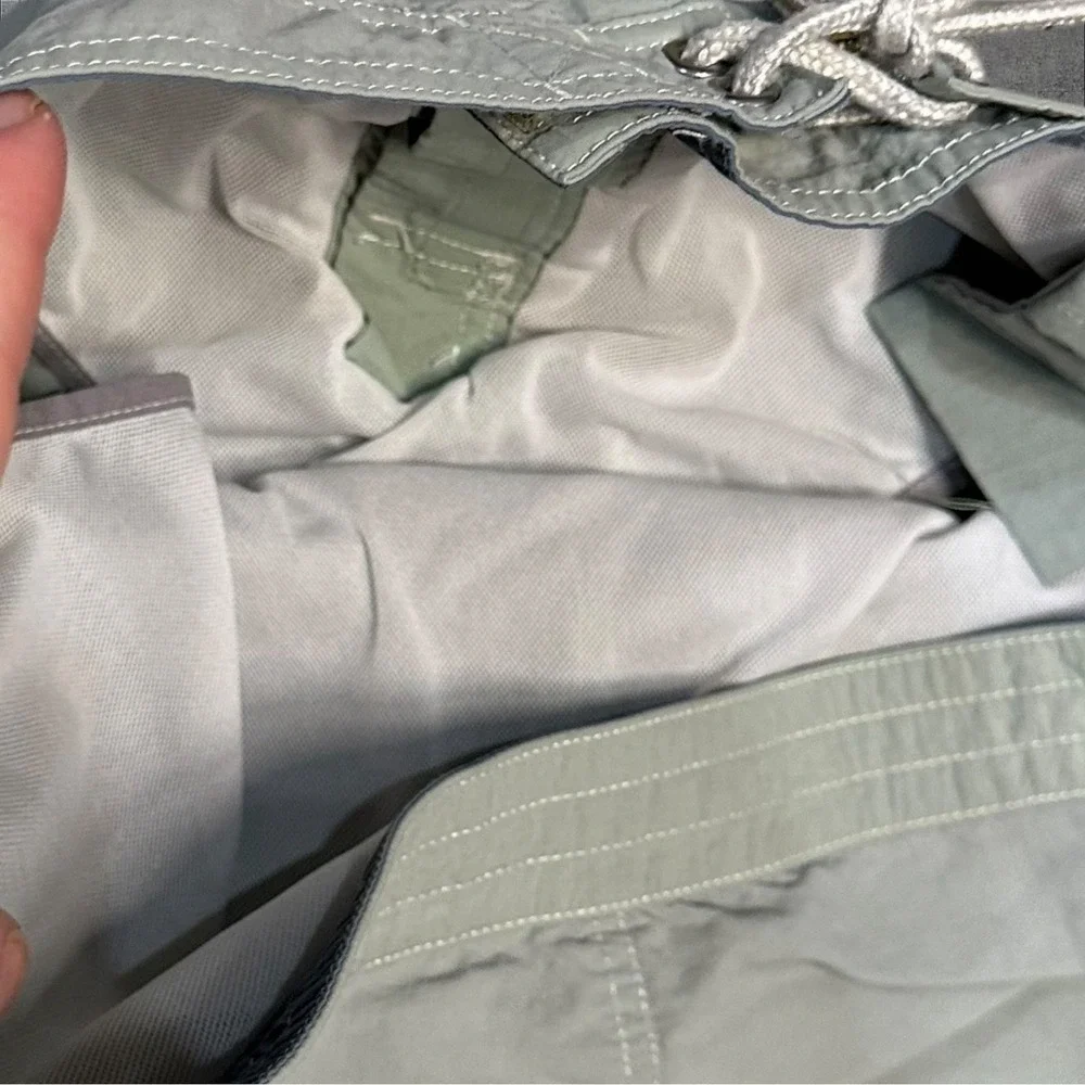 Vtg Polo Ralph Lauren Swim Short Medium Gray/Blue Lined Pockets Board Trunks Men